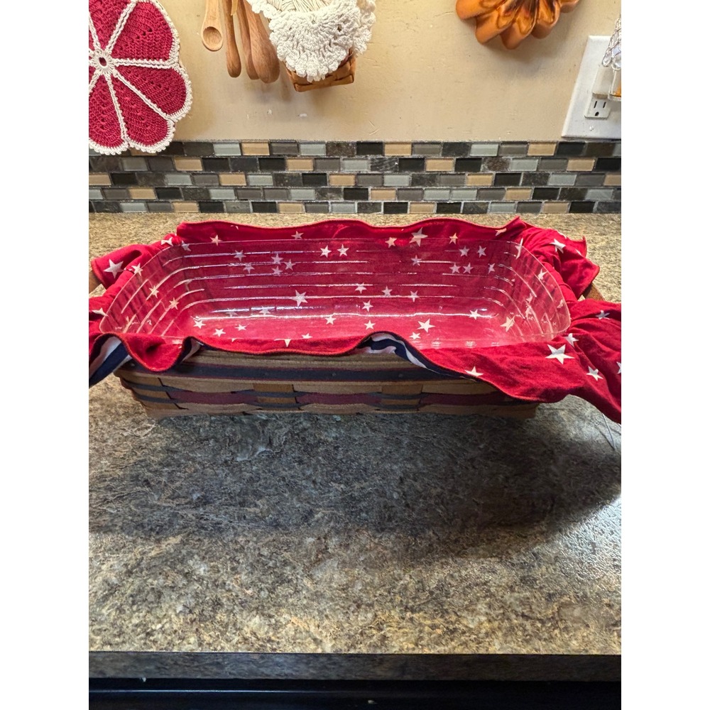 Longaberger Basket 1993 Crisco American Celebration Patriotic Liner Stars Stripe